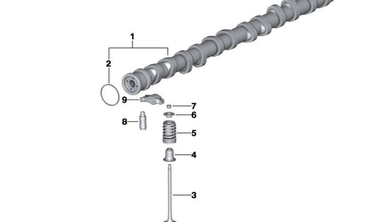 Árbol de levas de escape OEM 11317567642 para BMW E90, E91, E92, E93, E60, E61, F10, F11, E63, E64. Original BMW.