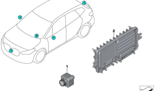 Automated Parking Camera Control Unit for BMW 2 Series U06, i I20 (OEM 66555A59004). Original BMW.