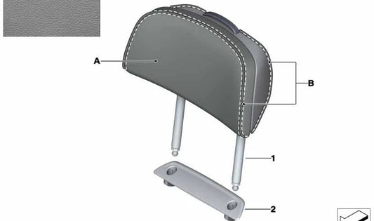 Tapa trasera reposacabezas asiento confort OEM 52207990282 para BMW G11, G12. Color caramelo. Pieza original BMW.