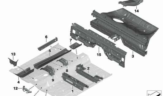 Prolongación soporte del motor detrás OEM 41117361187 para MINI F56, F56 LCI, F66, F65, Cabrio F57... y más. Original MINI.