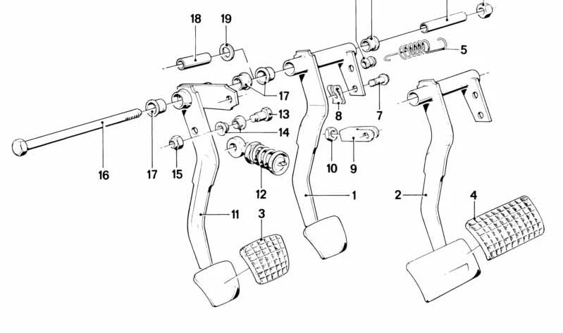 Espaciador OEM 35214045708 para BMW E21, E12, E28, E24, E23. Pieza original para sistema de freno de estacionamiento o pedal de freno. Compatible con modelos clásicos. Original BMW.