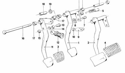 Espaciador OEM 35214045708 para BMW E21, E12, E28, E24, E23. Pieza original para sistema de freno de estacionamiento o pedal de freno. Compatible con modelos clásicos. Original BMW.
