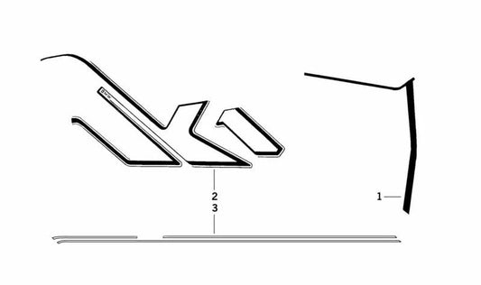 Etiqueta izquierda OEM 51142315851 para BMW Motorrad K1 (K589) 1988-1993. Original BMW Motorrad.