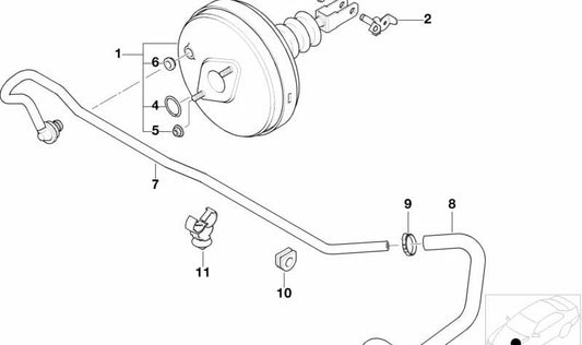 Manga de freio OEM 34336751593 para BMW E36 e Z3. BMW original.