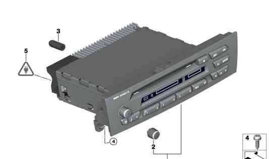 Radio CD Business OEM 65129299445 for BMW E81, E82, E87, E88, E90, E91, E92, E93, E84. Original BMW radio with CD player compatible with several series 1 models, series 3 and x1.