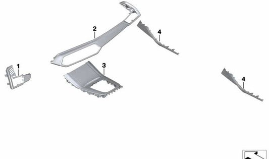 I-Tafel Esche Stamm Condutor para BMW F95N, G05N, F96N, G06N, G07N (OEM 51457858477). BMW original.