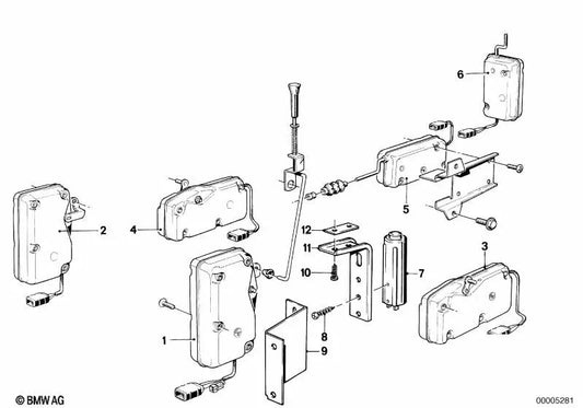 Verrouillage du tronc centralisé pour BMW E12, E24 (OEM 51261368614). BMW d'origine