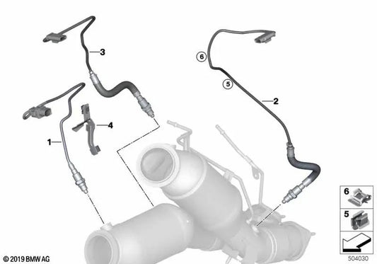 Lambda sensor for BMW G21N, G26, F97, F97N, F98, F98N (OEM 11788058648). Genuine BMW