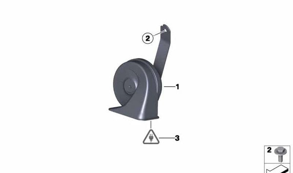 Bocina grave electrónica OEM 61339810112 para MINI R60, R61 (Cooper, Cooper ALL4, Cooper D). Original MINI.