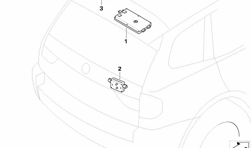 Receptor para mando a distancia OEM 65203452096 para BMW X3 (E83). Original BMW.