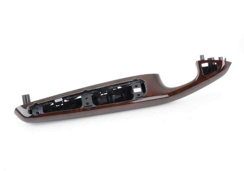 Apoyabrazos de madera delantero izquierdo OEM 51418259957 para BMW E46. Original BMW.