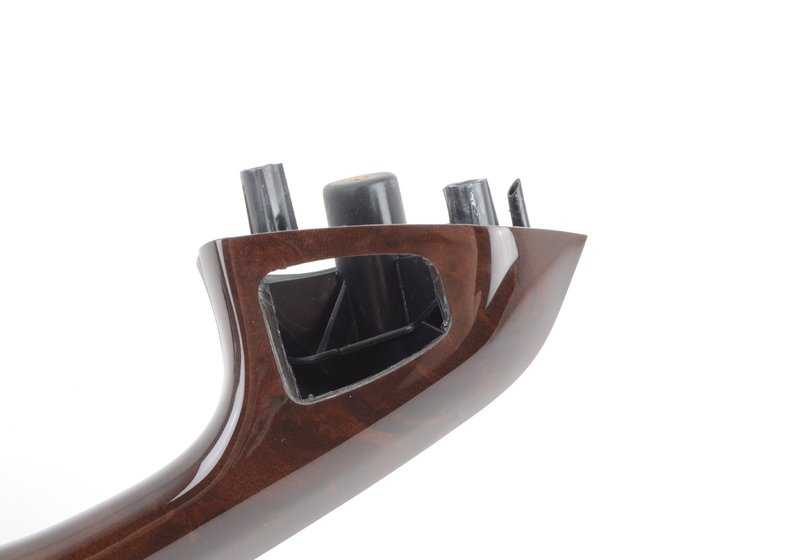 Apoyabrazos de madera delantero izquierdo OEM 51418259957 para BMW E46. Original BMW.