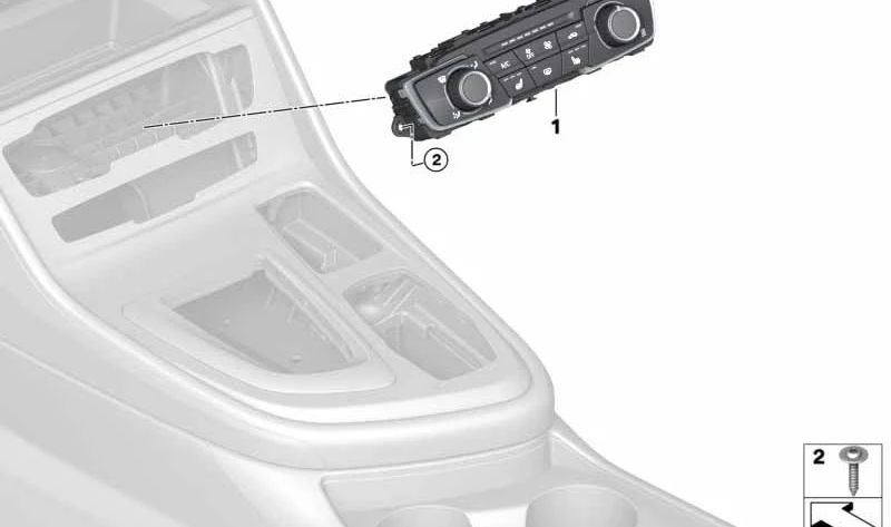 Unidad de control de aire acondicionado OEM 64115A42D69 para BMW Serie 1 F52, Serie 2 F45/F45N/F46/F46N, X1 F48/F48N/F49/F49N, X2 F39. Original BMW.