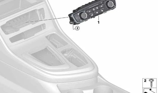 Unidad de control de aire acondicionado OEM 64115A42D69 para BMW Serie 1 F52, Serie 2 F45/F45N/F46/F46N, X1 F48/F48N/F49/F49N, X2 F39. Original BMW.