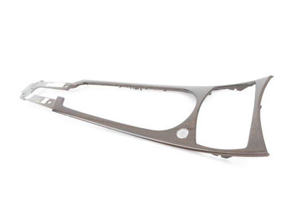 Moldura consola central madera Platane OEM 51167053114 para BMW E85, E86. Original BMW.