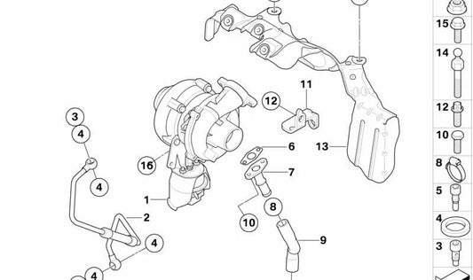 Tubo flexible OEM 11657804912 para MINI R56, Clubman R55. Original MINI.