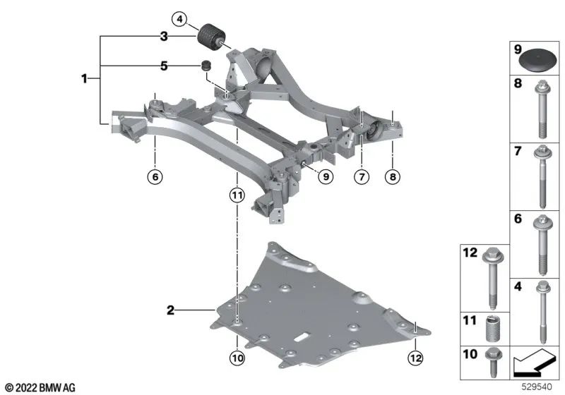Vorderachsträger para BMW I20 (OEM 31116893165). BMW original