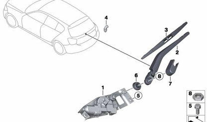 Rear windshield windshield rubber cover OEM 61617241983 for BMW F20, F21. Original BMW.