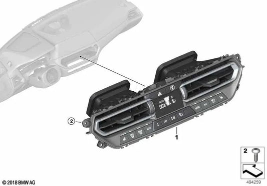Painel de controle de ar condicionado para BMW 2 G42 Series 3 G20 Series, G21 Series 4 G22, G23, G26 Z4 G29 (OEM 64117910767). BMW original.