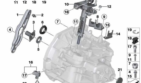 Retén radial árbol primario caja cambios OEM 23117549008 para MINI R50, R56, Clubman R55, Cabrio R52, Countryman R60... y más. Original MINI.