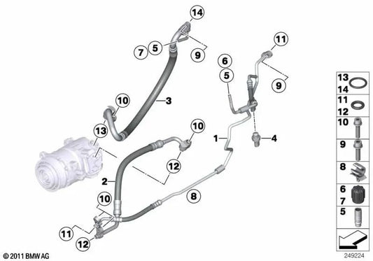Saugleitung para BMW X3 F25, X4 F26 (OEM 64539382722). BMW original