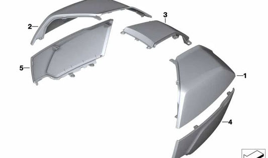 Panel protector tapa de topcase central negro satinado OEM 46548405311 para motos BMW Motorrad K1600 Bagger, K1600 Grand America... y más. Original BMW Motorrad.