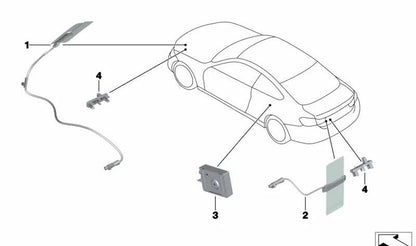 Antenna del telefono OEM 65209290621 per BMW F33, F33N, F83, F83N. BMW originale. Ideale per migliorare la ricezione mobile nella tua auto. Gruppo posteriore.