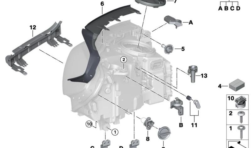 Kit de reparación para soportes de faros delanteros izquierdo y derecho OEM 63117931711 para BMW G01, F97, G08, G02, F98. Original BMW.