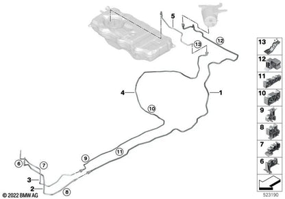 Clip de fijación OEM 16137385409 para BMW G20, G30, G31, G11, G12, X5 G05... y más. Original BMW.