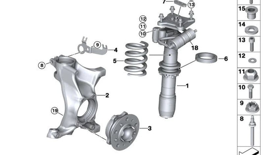 Soporte guía de cable izquierdo OEM 34308447707 para BMW E81, E82, E87, E88, E90, E91, E92, E93, E84. Original BMW.