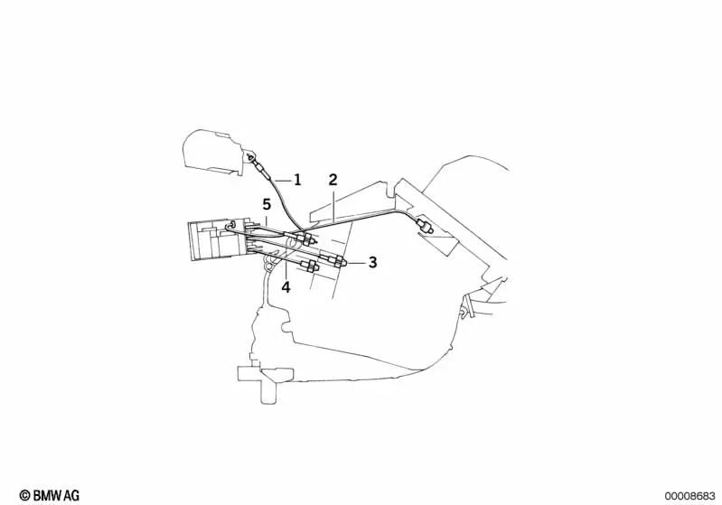 Degré de câble Bowden pour la série BMW 5 E34 (OEM 64118390705). BMW d'origine