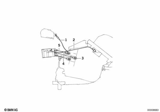Degré de câble Bowden pour la série BMW 5 E34 (OEM 64118390705). BMW d'origine