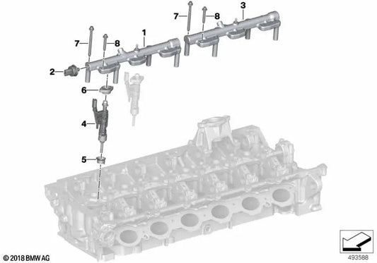 Hochdruckschiene für BMW G42, G20, G21, G22, G23, G26, G30, G31, G32, G11n, G12n, G14, G15, G16, G01, G02, G05, G18, G06, G07, G29 (OEM 1353869877777777777777777777777777777777777777777777777777777777777777777777777777777777777) . Original BMW.