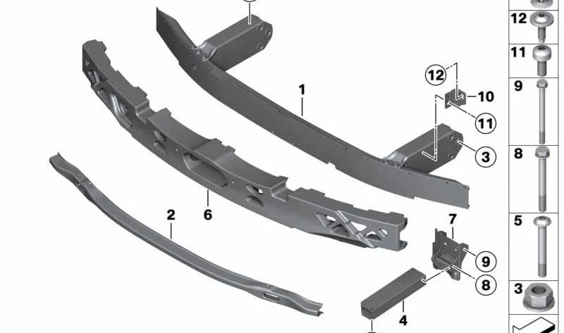 Placa de adaptación derecha OEM 51117186514 para BMW F07, F10, F11, F18, F06, F12, F13, F01, F02, F04. Original BMW.