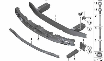 Placa de adaptación derecha OEM 51117186514 para BMW F07, F10, F11, F18, F06, F12, F13, F01, F02, F04. Original BMW.