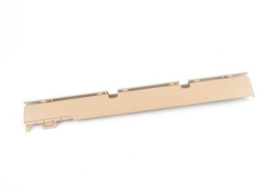 Cubierta izquierda color beige arena OEM 52208197109 para BMW Serie 7 E38 (725tds, 728i) con asiento trasero eléctrico. Modelos compatibles: E38 GE01, GE91, GE11, GE21, GE22, GE31, GE41, GE42, LGH21, LGH41. Original BMW.