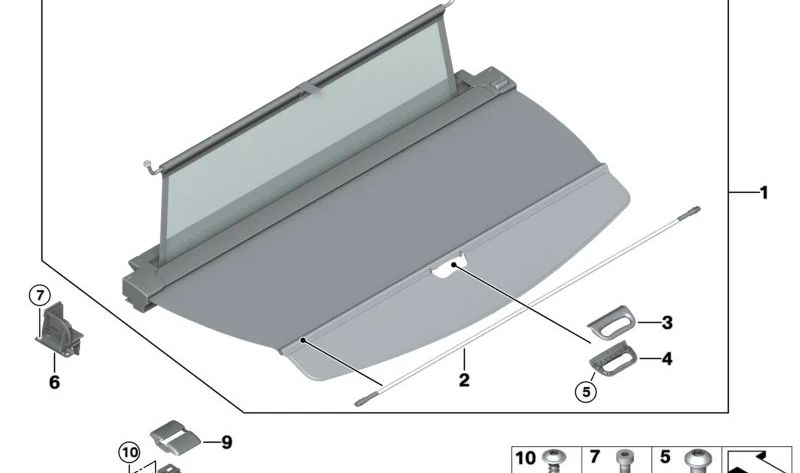 OEM 5147335263 Separazione di fratelli e rete di tende per BMW X3 F25 (tutti i modelli compatibili). BMW originale.