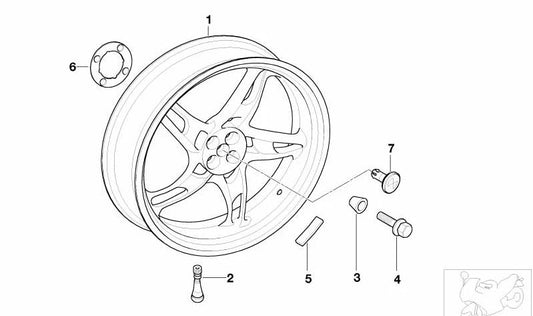 Llanta trasera color plata 5,50x17 OEM 36312335284 para BMW Motorrad R 1100 S (R259) y R 1150 R (RR28). Compatible con ABS e Integral ABS. Original BMW Motorrad.