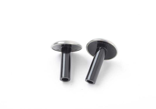 Kit embellecedor para seguro puerta OEM 82292358511 para MINI F54, F55, F56, F57, F60, F65, F66, R55, R56, R57, R58, R59, R60, R61, F67. Original MINI. Ideal para personalizar el interior de tu coche fácilmente.