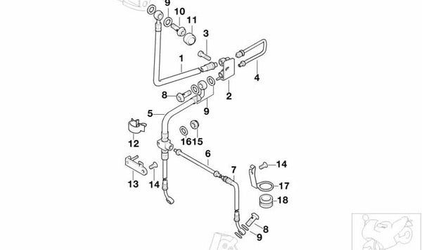 Soporte derecho del freno delantero OEM 34322330498 para BMW Motorrad R 850 R, R 1100 R, R 1100 RS, R 1100 RT, R 1150 GS, R 1150 R, R 1150 RS, R 1150 RT. Original BMW Motorrad.