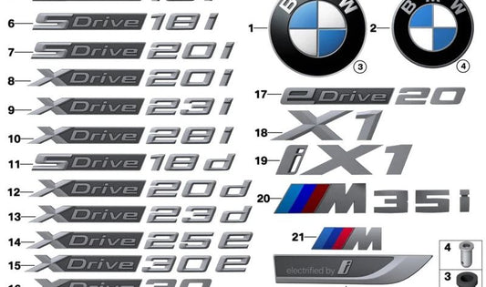 Emblema delantero/parrilla OEM 51145A24578 para BMW (Modelos compatibles: G30, F90, G31, M5, Serie 5). Original BMW.