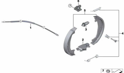 Hand brake cable 34416785397 for BMW Z4 E85, E86. Original BMW.