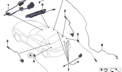 Locking motor wiring harness for BMW i I15, Z4 E89 (OEM 54377224669). Original BMW