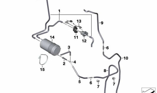 Tubo de ventilação do tanque OEM 16138548312 para motocicletas BMW K1600 GT, K1600 GTL, K1600 Bagger... e muito mais. Originais BMW Motorrad.
