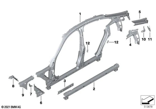 Rechte A-Säulen-Bulbaro für BMW G22, G26, G82 (OEM 41009879820). Original BMW