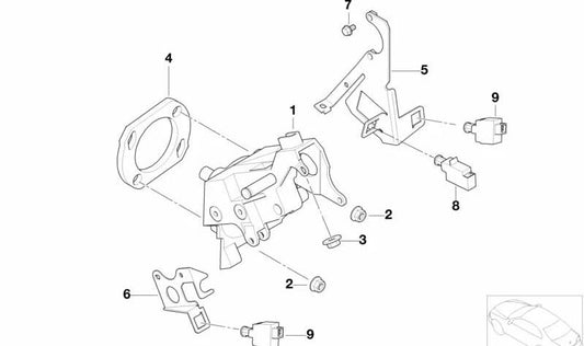 Soporte interruptor bloqueo de arranque OEM 35101164861 para BMW E39 M5 y Z8 E52. Pieza original BMW.