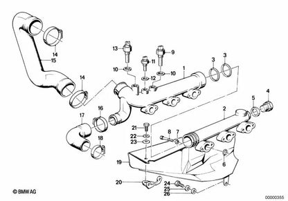 Tubo para BMW Serie 5 E28, Serie 6 E24, Serie 7 E23 (OEM 11531306827). Original BMW