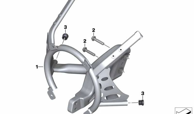 Soporte frontal central OEM 46638558745 para BMW Motorrad R nineT Racer (K32). Original BMW Motorrad.