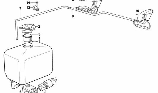 Depósito de líquido limpiaparabrisas OEM 61662297065 para BMW Z1 (E30). Recambio original BMW.