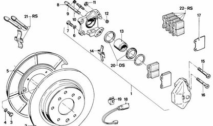 Disco de freno trasero OEM 34211163131 para BMW E12 {525, 528, 528i} con cambio manual o automático. Compatible con modelos fabricados entre 1973 y 1981. Pieza original BMW.